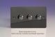 WFID3 Varilight Matrix 3-Gang Double Plate Unpopulated Dimmer Kit. Ultra Flat Iridium Black (Gloss) Effect Finish