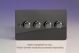 WFID4 Varilight Matrix 4-Gang Double Plate Unpopulated Dimmer Kit. Ultra Flat Iridium Black (Gloss) Effect Finish