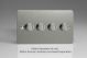 WFSD4 Varilight Matrix 4-Gang Double Plate Unpopulated Dimmer Kit. Ultra Flat Brushed Stainless Steel Finish