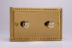 WGD2 Varilight Matrix 2-Gang Double Plate Unpopulated Dimmer Kit. Classic Georgian Polished Brass Coated Finish