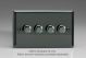 WID4 Varilight Matrix 4-Gang Double Plate Unpopulated Dimmer Kit. Classic Iridium Black (Gloss) Effect Finish