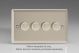 WND4 Varilight Matrix 4-Gang Double Plate Unpopulated Dimmer Kit. Classic Satin Chrome Effect Finish