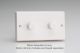 WQD2W Varilight Matrix 2-Gang Double Plate Unpopulated Dimmer Kit. Classic White Dimmer