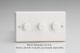 WQD3W Varilight Matrix 3-Gang Double Plate Unpopulated Dimmer Kit. Classic White Dimmer