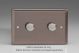 WRD2 Varilight Matrix 2-Gang Double Plate Unpopulated Dimmer Kit. Classic Pewter Effect Finish