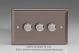 WRD3 Varilight Matrix 3-Gang Double Plate Unpopulated Dimmer Kit. Classic Pewter Effect Finish