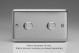 WSD2 Varilight Matrix 2-Gang Double Plate Unpopulated Dimmer Kit. Classic Matt Chrome Finish (Brushed Steel Effect) Finish