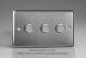 WTD3 Varilight Matrix 3-Gang Double Plate Unpopulated Dimmer Kit. Classic Brushed Steel Finish