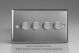 WTD4 Varilight Matrix 4-Gang Double Plate Unpopulated Dimmer Kit. Classic Brushed Steel Finish