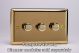 WVD3 Varilight Matrix 3-Gang Double Plate Unpopulated Dimmer Kit. Classic Victorian Polished Brass Finish