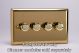 WVD4 Varilight Matrix 4-Gang Double Plate Unpopulated Dimmer Kit. Classic Victorian Polished Brass Finish