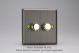 WY2.AB Varilight Matrix 2-Gang Single Plate Unpopulated Dimmer Kit. Urban Antique (Brushed) Brass Effect Finish