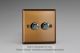 WY2.BZ Varilight Matrix 2-Gang Single Plate Unpopulated Dimmer Kit. Urban Brushed Bronze Effect Finish