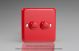 WY2.PR Varilight Matrix 2-Gang Single Plate Unpopulated Dimmer Kit. Lily Pillar Box Red