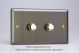 WYD2.AB Varilight Matrix 2-Gang Double Plate Unpopulated Dimmer Kit. Urban Antique (Brushed) Brass Effect Finish