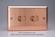 WYD2.BC Varilight Matrix 2-Gang Double Plate Unpopulated Dimmer Kit. Urban Brushed Copper Effect Finish