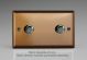 WYD2.BZ Varilight Matrix 2-Gang Double Plate Unpopulated Dimmer Kit. Urban Brushed Bronze Effect Finish