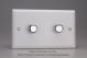 WYD2.CW Varilight Matrix 2-Gang Double Plate Unpopulated Dimmer Kit. Urban Powder Coated Chalk White Finish