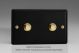 WYD2V.MB Varilight Matrix 2-Gang Double Plate Unpopulated Dimmer Kit. Vogue Matt Black Effect Finish