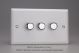 WYD3.CW Varilight Matrix 3-Gang Double Plate Unpopulated Dimmer Kit. Urban Powder Coated Chalk White Finish