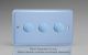 WYD3.DB Varilight Matrix 3-Gang Double Plate Unpopulated Dimmer Kit. Lily Duck Egg Blue
