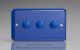 WYD3.RB Varilight Matrix 3-Gang Double Plate Unpopulated Dimmer Kit. Lily Reflex Blue