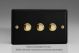 WYD3V.MB Varilight Matrix 3-Gang Double Plate Unpopulated Dimmer Kit. Vogue Matt Black Effect Finish