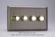 WYD4.AB Varilight Matrix 4-Gang Double Plate Unpopulated Dimmer Kit. Urban Antique (Brushed) Brass Effect Finish