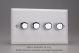 WYD4.CW Varilight Matrix 4-Gang Double Plate Unpopulated Dimmer Kit. Urban Powder Coated Chalk White Finish