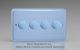 WYD4.DB Varilight Matrix 4-Gang Double Plate Unpopulated Dimmer Kit. Lily Duck Egg Blue