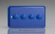 WYD4.RB Varilight Matrix 4-Gang Double Plate Unpopulated Dimmer Kit. Lily Reflex Blue