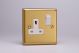 XB4W Varilight 1 Gang 13 Amp Double Pole Switched Socket Classic Brushed Brass Effect with White Socket and White Switch