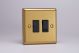 XB6B Varilight 1 Gang 13 Amp Double Pole Switched Fused Spur Classic Brushed Brass Effect with Black Switch and Fuse Cover