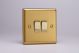 XB71D Varilight 2 Gang Comprising of 1 Intermediate (3 Way) and 1 Standard (1 or 2 Way) 10 Amp Switch Classic Brushed Brass Effect with Polished Brass Switches