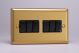 XB96B Varilight 6 Gang 10 Amp Switch Classic Brushed Brass Effect with Black Switches