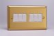 XB96W Varilight 6 Gang 10 Amp Switch Classic Brushed Brass Effect with White Switches