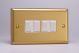 XB9W Varilight 4 Gang 10 Amp Switch Classic Brushed Brass Effect with White Switches