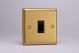 XBBPB Varilight 1 Gang 10 Amp Push-to-make, Bell Push, Retractive Black Switch Classic Brushed Brass Effect with Black Switch