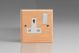 XBE4W-S2W 1 Gang 13 Amp Double Pole Switched Socket Kilnwood Classic Wood Scandic Beech with White Switch