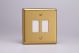 XBPGY2 Varilight 2 Gang Power Grid Faceplate Including Power Grid Frame Classic Brushed Brass Effect