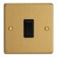 XDE1B.BB Varilight 1 Gang 10 Amp Switch Essential Brushed Brass Finish With Black Switch