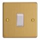 XDE1W.BB Varilight 1 Gang 10 Amp Switch Essential Brushed Brass Finish With White Switch