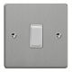 XDE1W.BS Varilight 1 Gang 10 Amp Switch Essential Brushed Steel Finish With White Switch