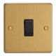 XDE20B.BB Varilight 1 Gang 20 Amp Double Pole Switch Essential Brushed Brass Finish With Black Switch