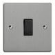 XDE20B.BS Varilight 1 Gang 20 Amp Double Pole Switch Essential Brushed Steel Finish With Black Switch