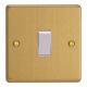 XDE20W.BB Varilight 1 Gang 20 Amp Double Pole Switch Essential Brushed Brass Finish With White Switch