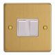 XDE2W.BB Varilight 2 Gang 10 Amp Switch Essential Brushed Brass Finish With White Switches