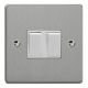 XDE2W.BS Varilight 2 Gang 10 Amp Switch Essential Brushed Steel Finish With White Switches