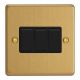 XDE3B.BB Varilight 3 Gang 10 Amp Switch Essential Brushed Brass Finish With Black Switches