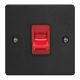 XDE45S.MB Varilight 45 Amp Double Pole Cooker Switch Essential Matt Black Finish With Red Switch